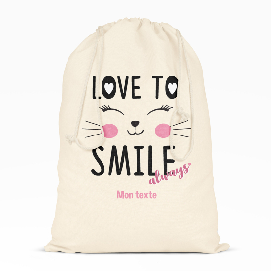 Bolsa de hilo personalizada - Amar sonreír siempre