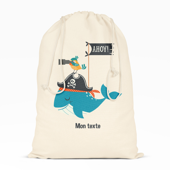 Bolsa de hilo personalizada - Ballena pirata
