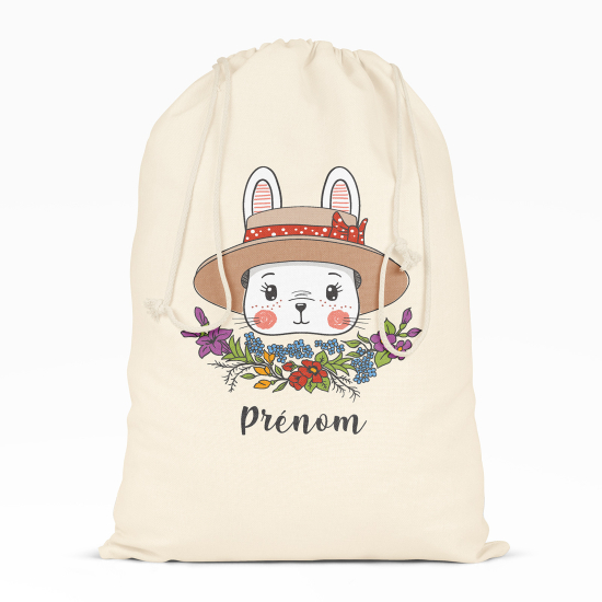 Bolsa de hilo personalizada - Coneja con sombrero