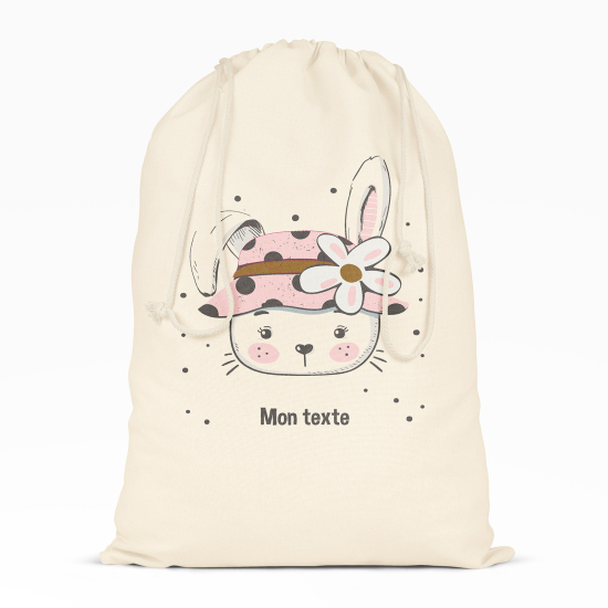 Bolsa de hilo personalizada - Coneja flor