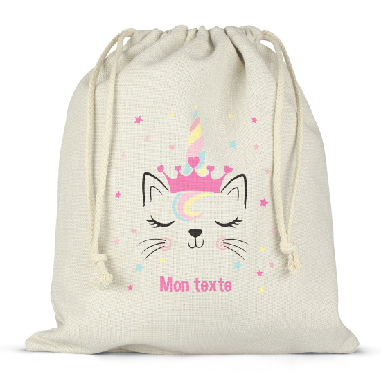 Bolsa de hilo personalizada - Gato unicornio