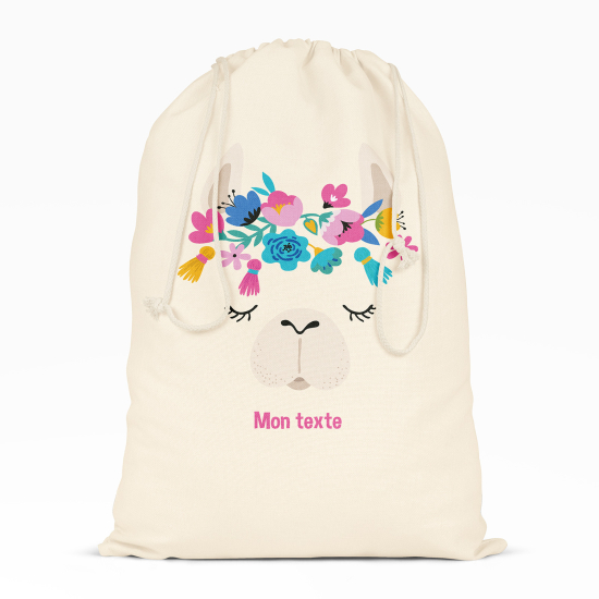 Bolsa de hilo personalizada - Lama flores