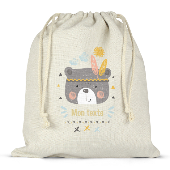 Bolsa de hilo personalizada - Osito indio