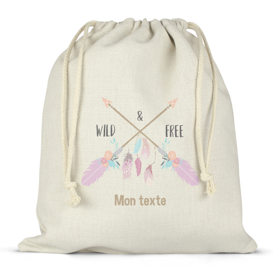 Bolsa de hilo personalizada - Plumas salvajes y libres
