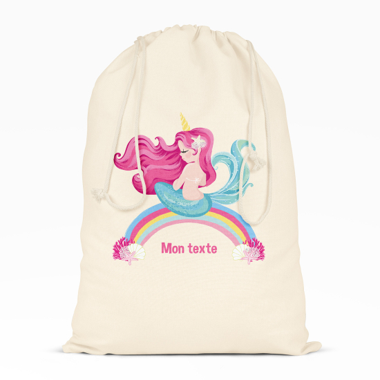 Bolsa de hilo personalizada - Sirena arcoíris