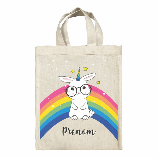 Bolsa de Pascua personalizada - Conejo arcoíris
