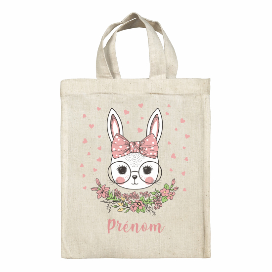Bolsa de Pascua personalizada - Corazones de conejo