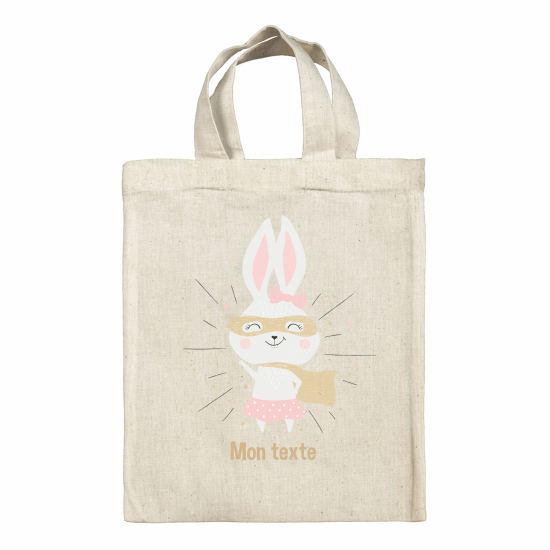 Bolsa de tela personalizada - Conejo superhéroe