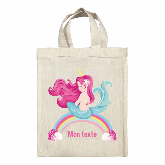 Bolsa de tela personalizada - Sirena arcoíris
