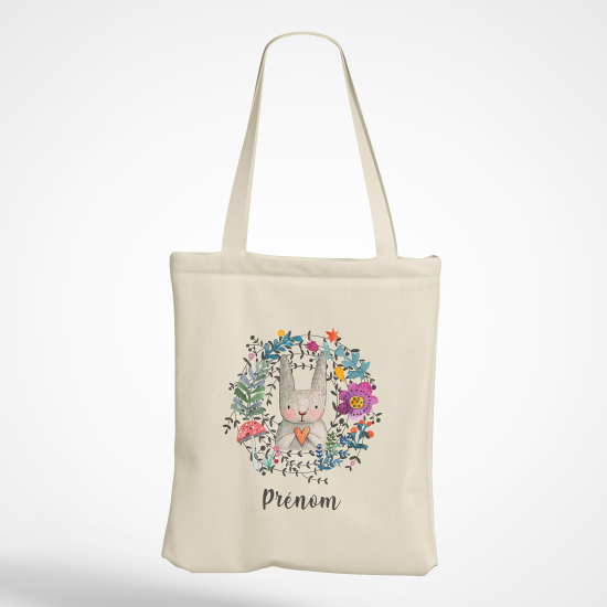 Bolsa personalizada - Conejo floreado