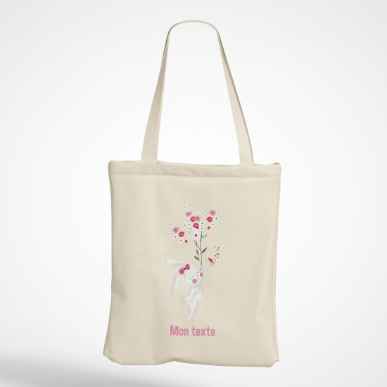 Bolsa personalizada - Conejo flores