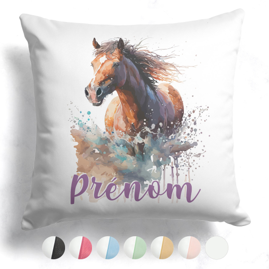 Cojín bicolor personalizado - Caballo