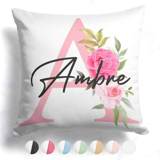 Cojín bicolor personalizado con monograma - Letra A
