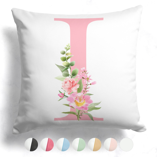 Cojín bicolor personalizado con monograma - Letra I