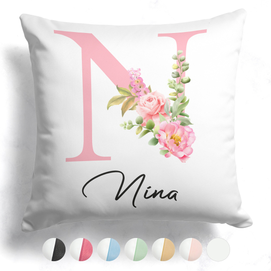 Cojín bicolor personalizado con monograma - Letra N