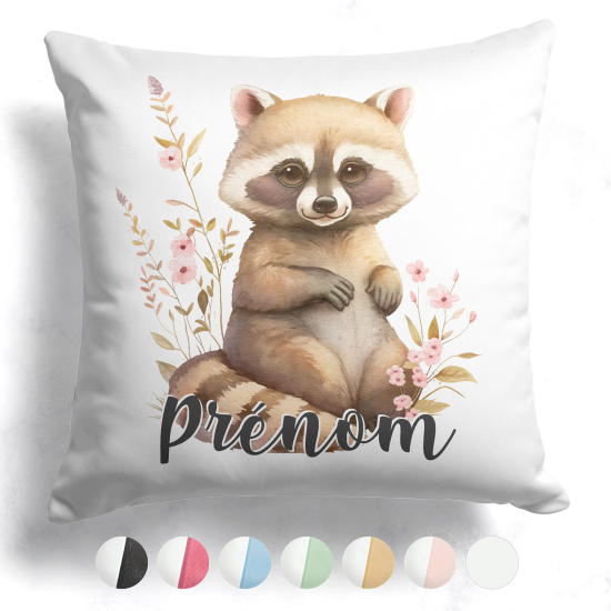 Cojín bicolor personalizado - Mapache