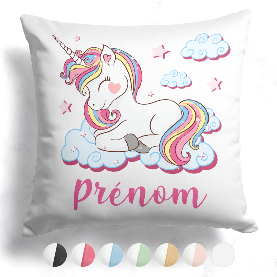 Cojín bicolor personalizado - Unicornio nubes