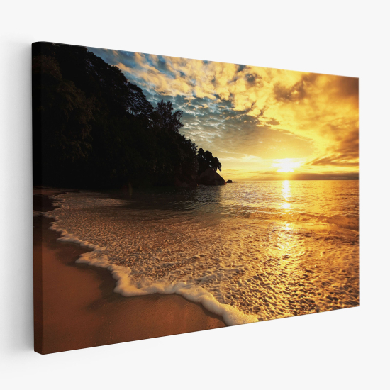 Cuadro en Lienzo - Puesta de sol junto al mar
