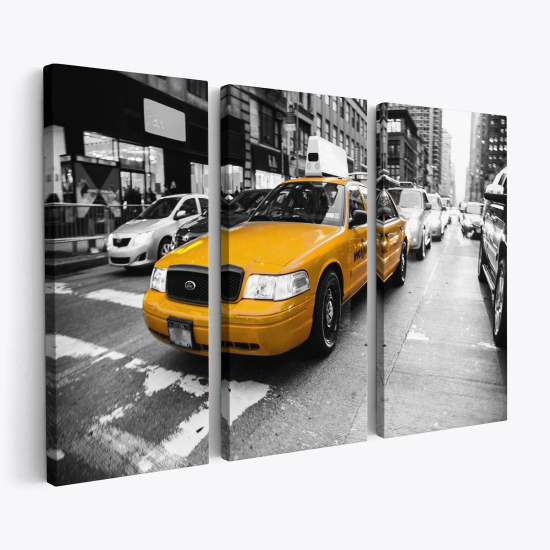 Cuadro tríptico - Taxi de Nueva York