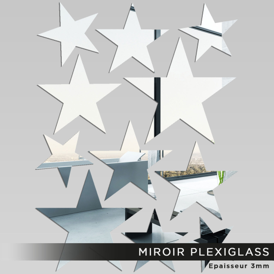 Espejo acrílico plexiglás - Kit 11 Estrellas
