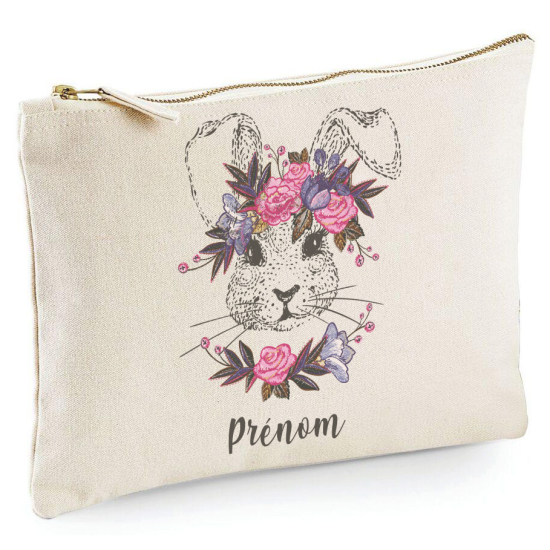 Estuche / Bolsa - Conejo Flores