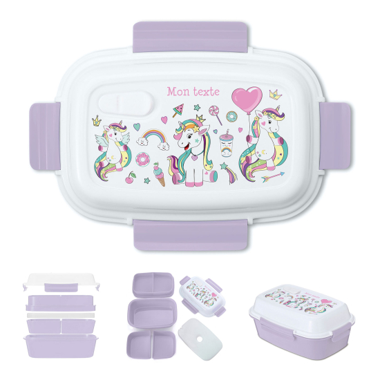 Fiambrera personalizada - 3 Unicornios