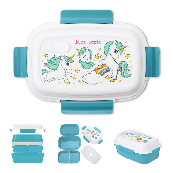 Fiambrera personalizada - Unicornios arcoíris