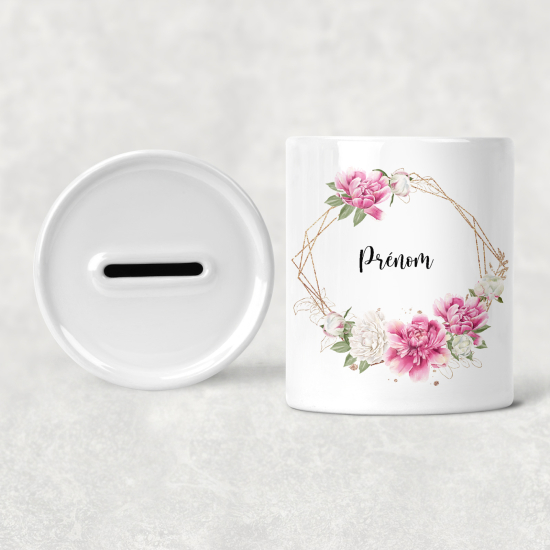 Hucha para niños personalizada - Infantil - Flores