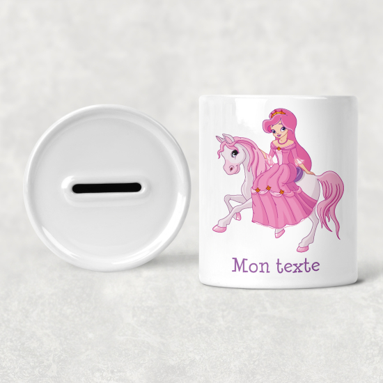 Hucha para niños personalizada - Infantil - Princesa a Caballo
