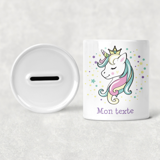 Hucha para niños personalizada - Infantil - Princesa Unicornio