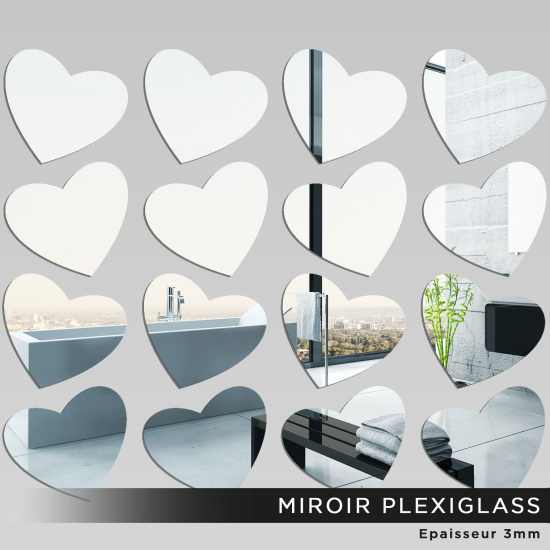 Kit Espejo acrílico plexiglás - Corazones