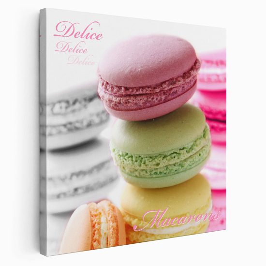 Lienzo cuadrado - Macarons