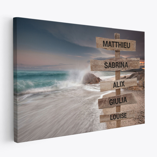 Lienzo infantil personalizado - Playa mar