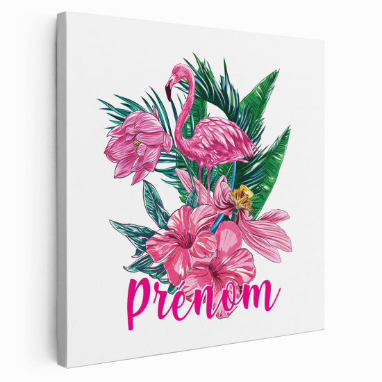 Lienzo personalizado para niños - Infantil - Flamenco Rosa tropical