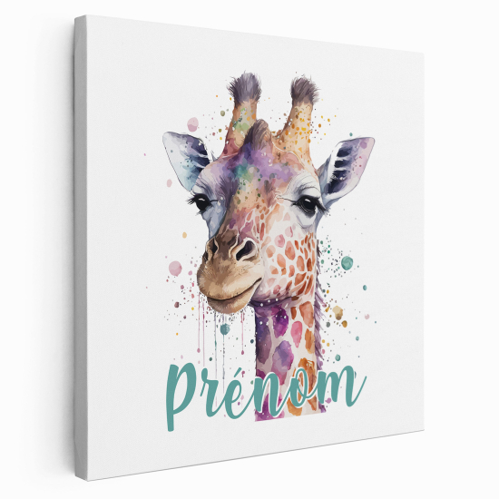 Lienzo personalizado para niños - Infantil - Jirafa colorida