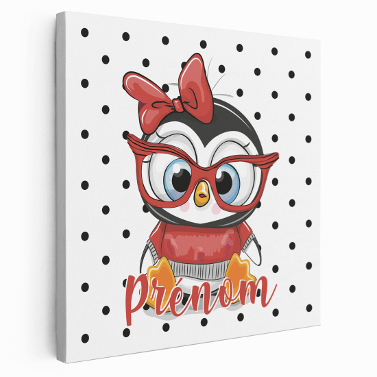 Lienzo personalizado para niños - Infantil - Pingüino de anteojos