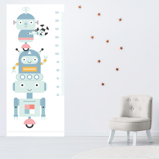 Medidor infantil Vinilo Adhesivo - Robots
