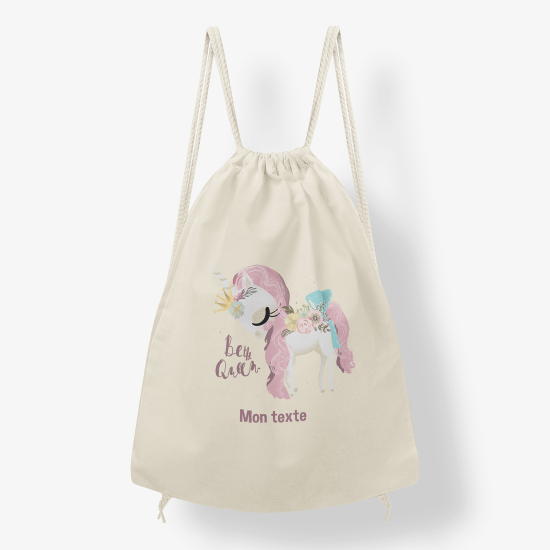 Mochila personalizada - Pony floreado