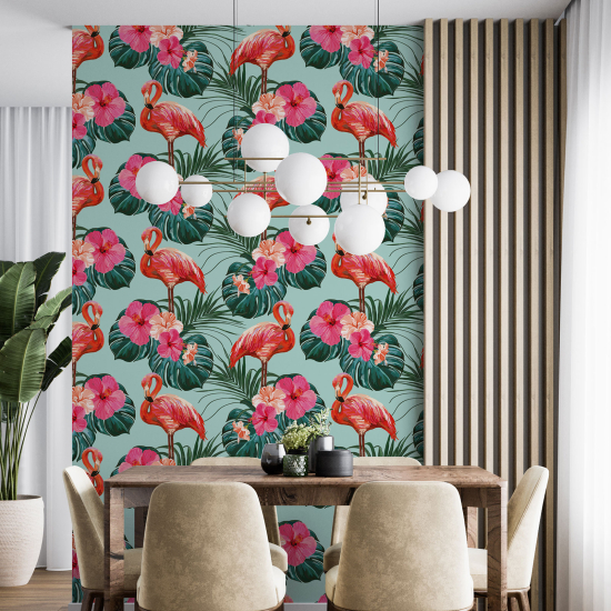 Papel pintado - Flamencos Rosados