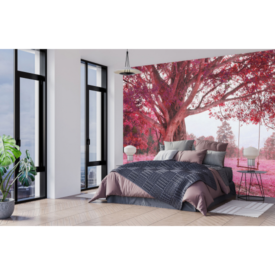 Papel pintado panorámico - Árbol hojas rojas