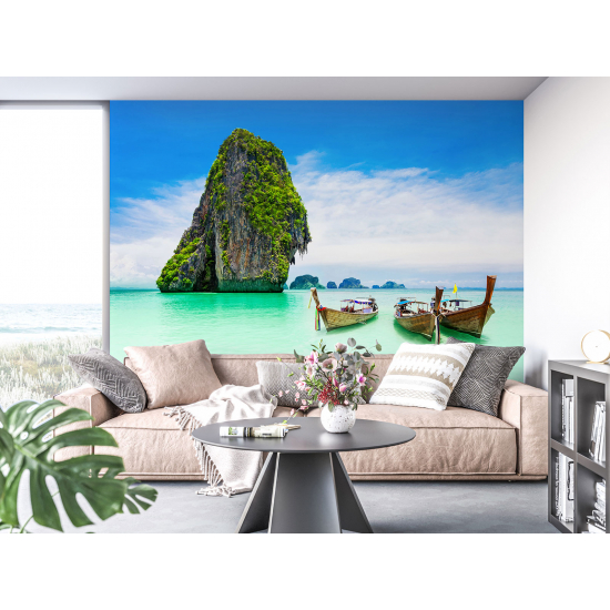 Papel pintado panorámico - Barcos Tailandia