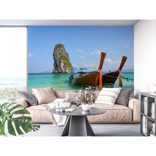 Papel pintado panorámico - Barcos Tailandia