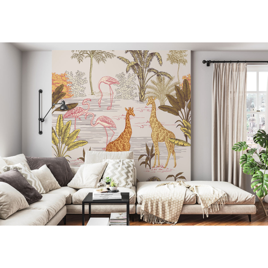 Papel pintado panorámico - Bosque Animales