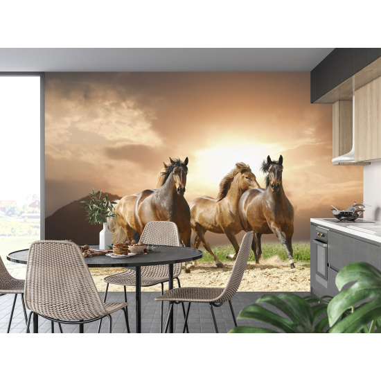 Papel pintado panorámico - Caballos