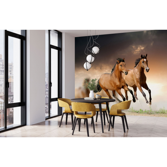 Papel pintado panorámico - Caballos