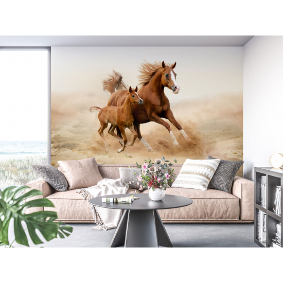 Papel pintado panorámico - Caballos