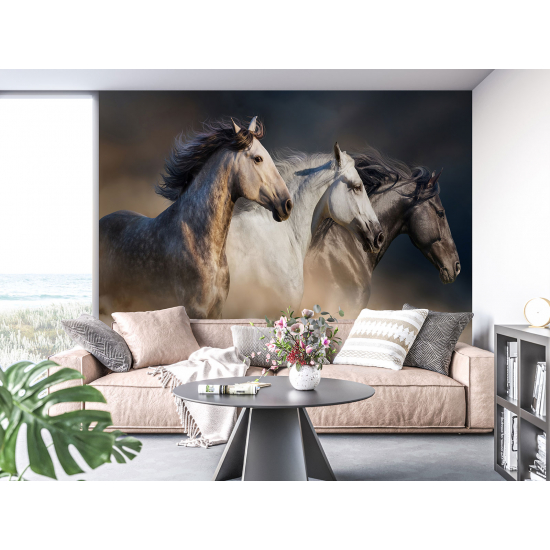 Papel pintado panorámico - Caballos