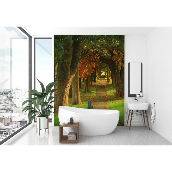 Papel pintado panorámico - Camino Otoño