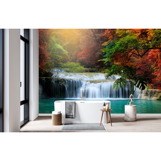 Papel pintado panorámico - Cascadas Bosque
