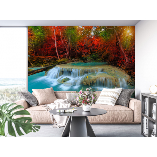 Papel pintado panorámico - Cascadas Otoño
